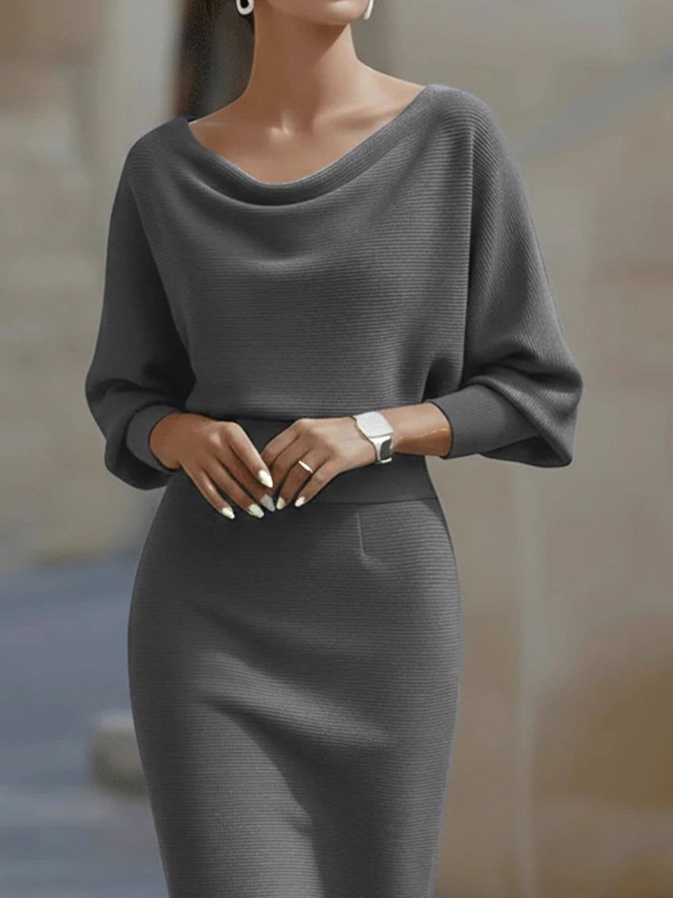 Cowl Neck Knit Bodycon Dress The Nichole Collection - Official Site