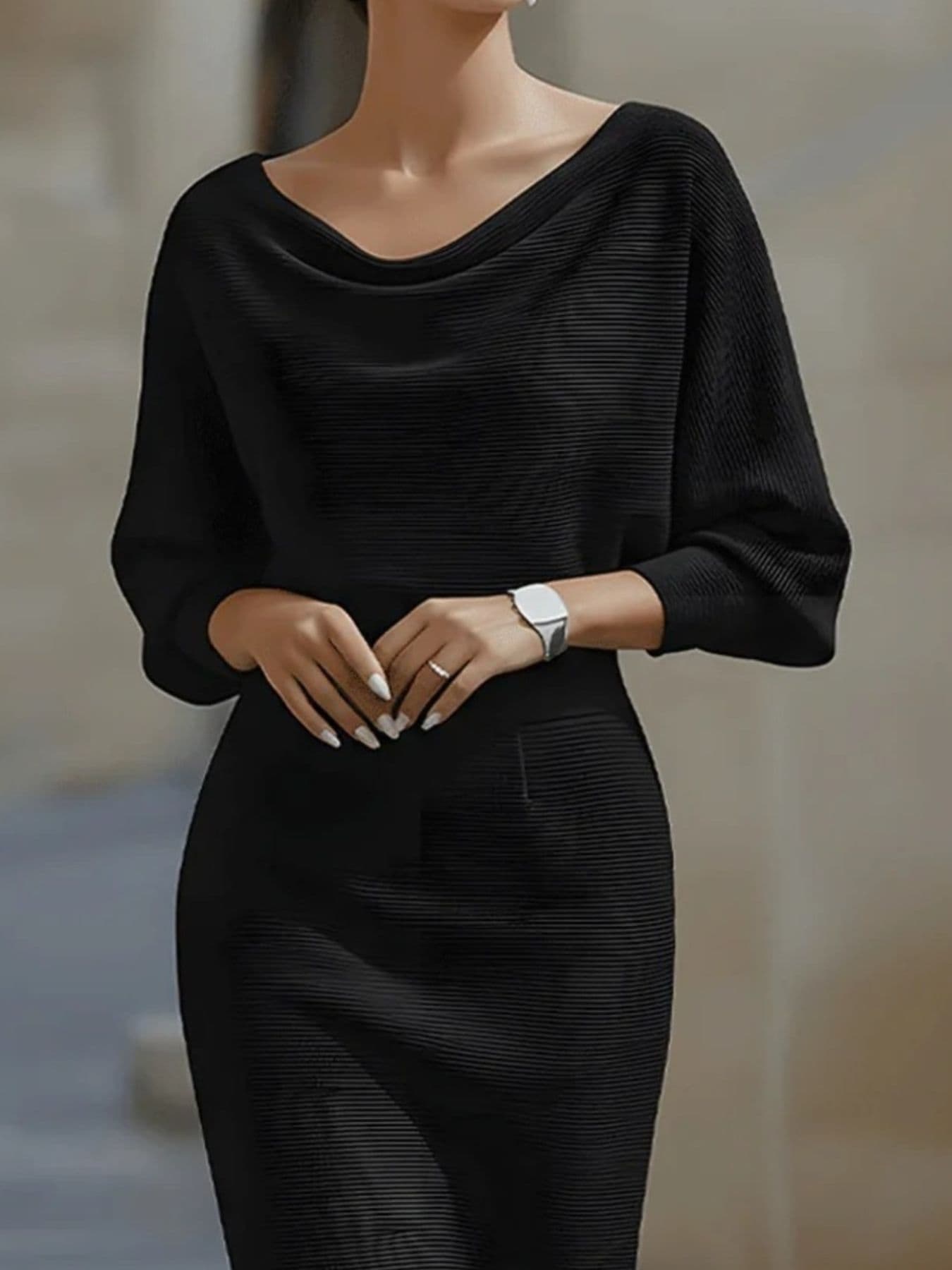 Cowl Neck Knit Bodycon Dress The Nichole Collection - Official Site