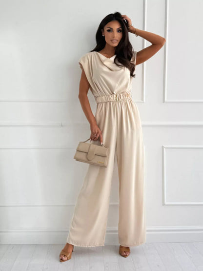Cowl Neck Wide-Leg Jumpsuit The Nichole Collection