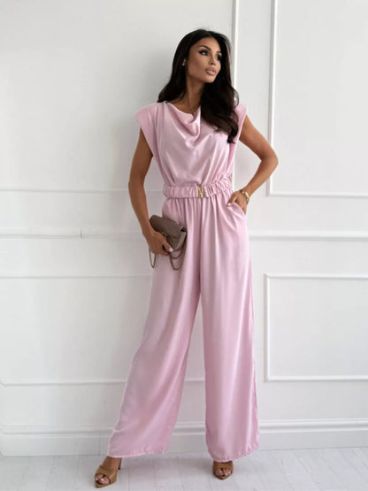 Cowl Neck Wide-Leg Jumpsuit The Nichole Collection
