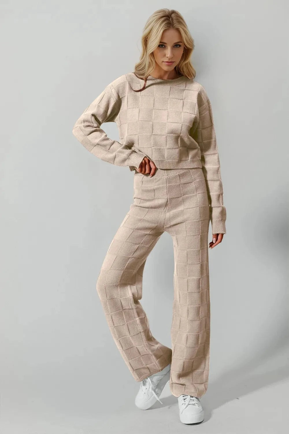 Cozy Mode Two-Piece Lounge Set Tan / S/M Women's Sets The Nichole Collection - Official Site
