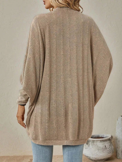 Cozy Oversized Open Front Knit Cardigan Trendsi