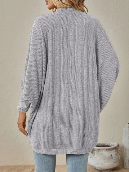 Cozy Oversized Open Front Knit Cardigan Trendsi
