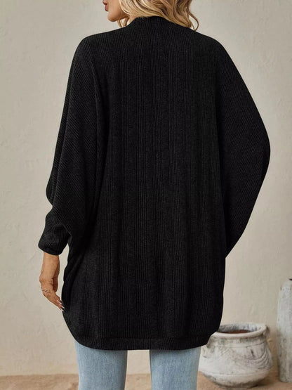 Cozy Oversized Open Front Knit Cardigan Trendsi