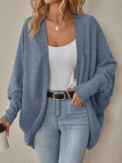 Cozy Oversized Open Front Knit Cardigan Trendsi