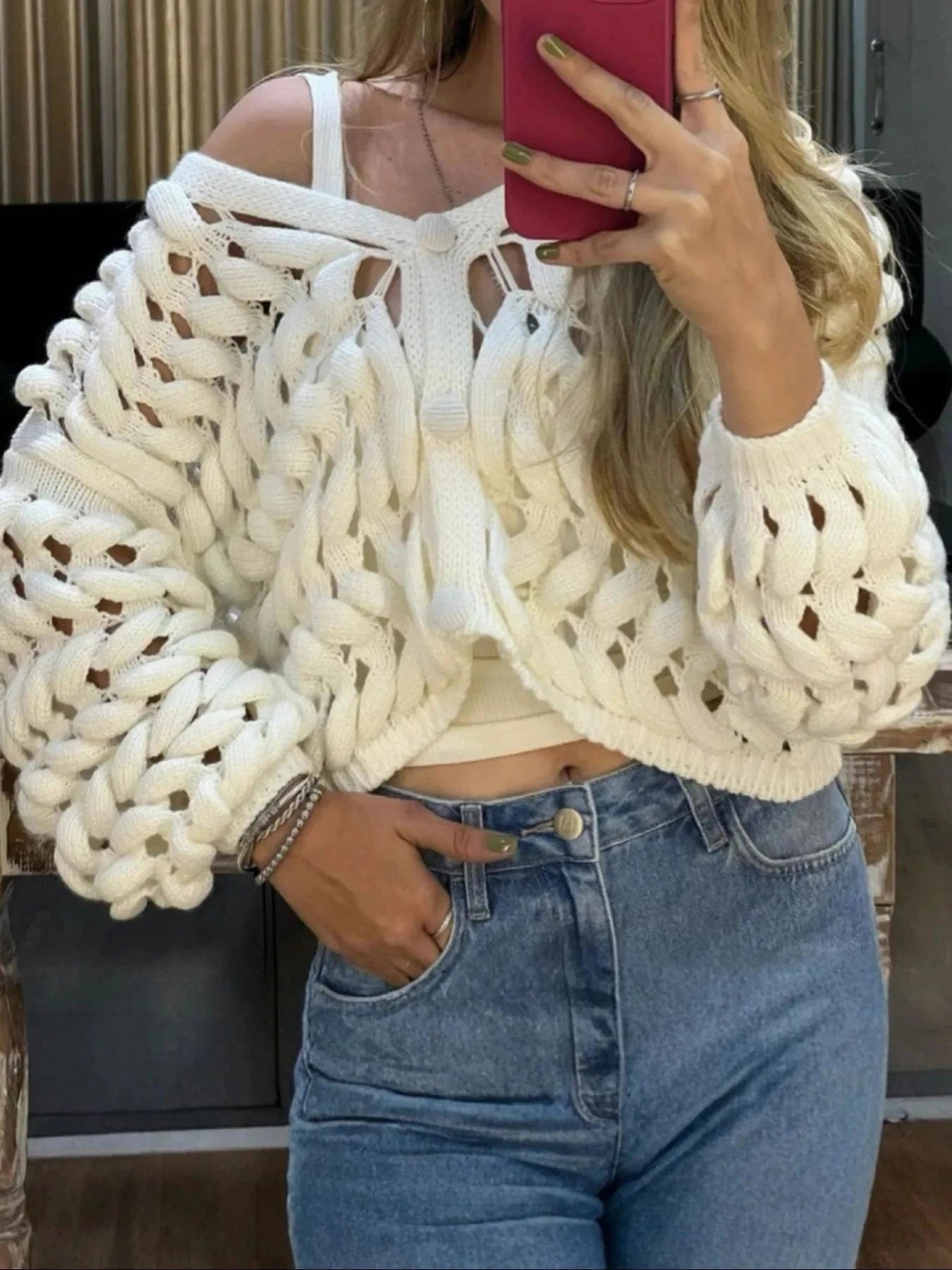 Crochet Button Up Cardigan The Nichole Collection