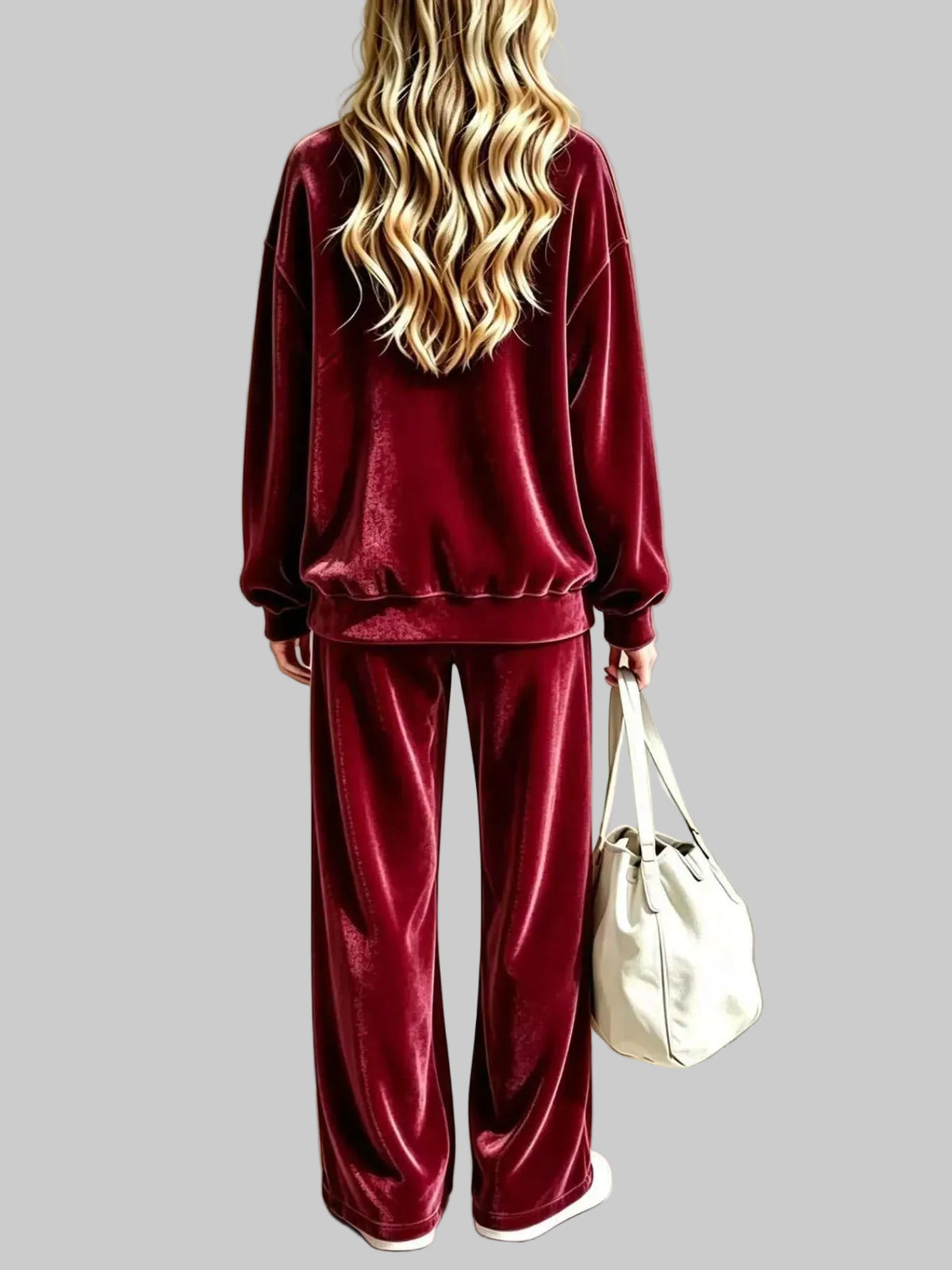Velvet Dropped-Shoulder Top & Wide-Leg Pants Set The Nichole Collection - Official Site