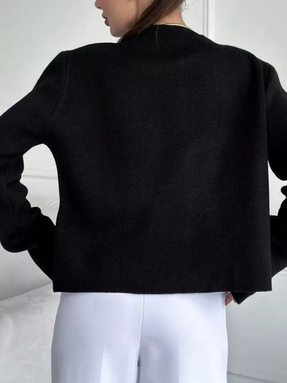 Decorative-Button Crew-Neck Knit Cardigan The Nichole Collection - Official Site