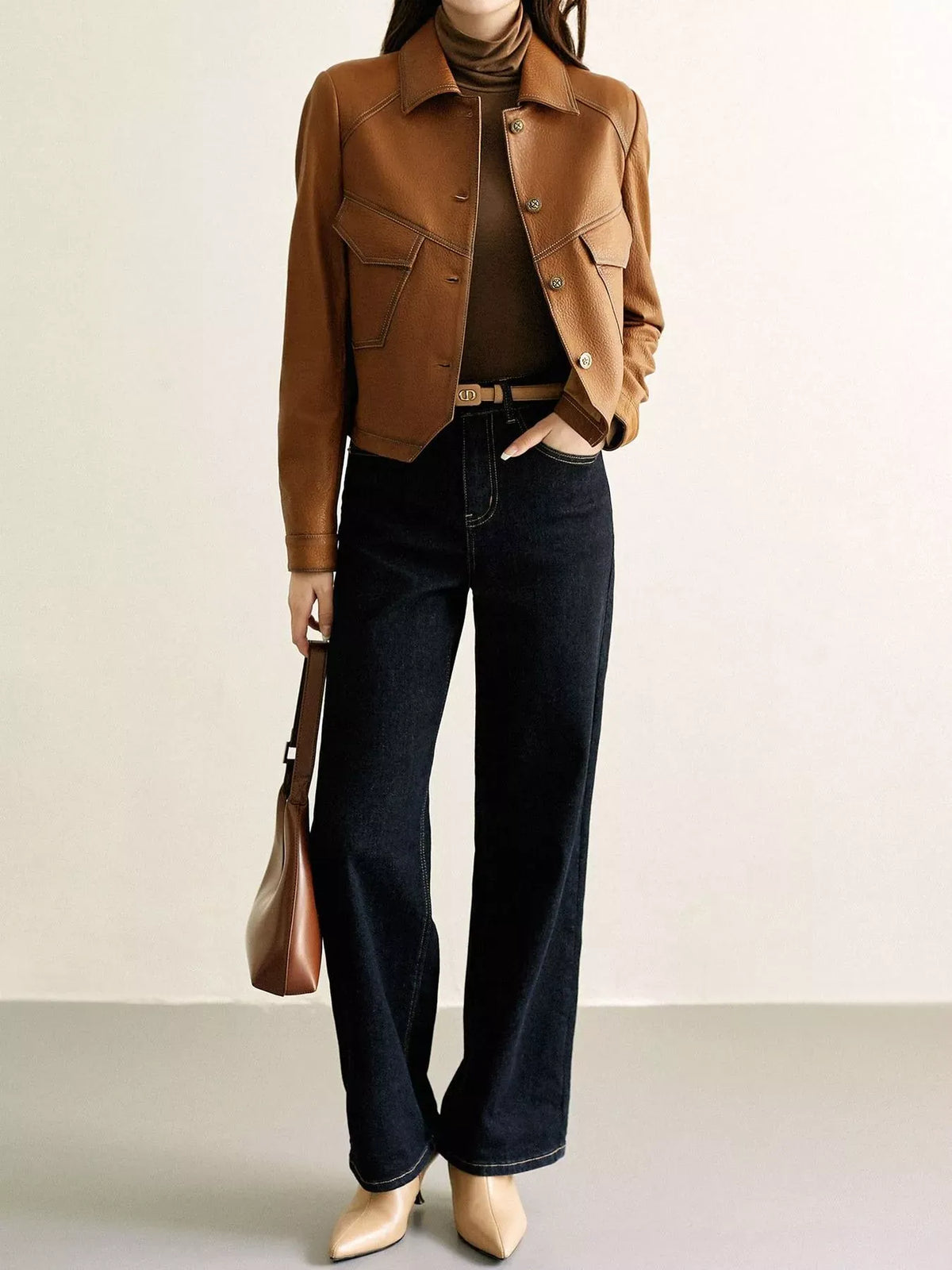 Textured Sheepskin Panel Utility Coat The Nichole Collection