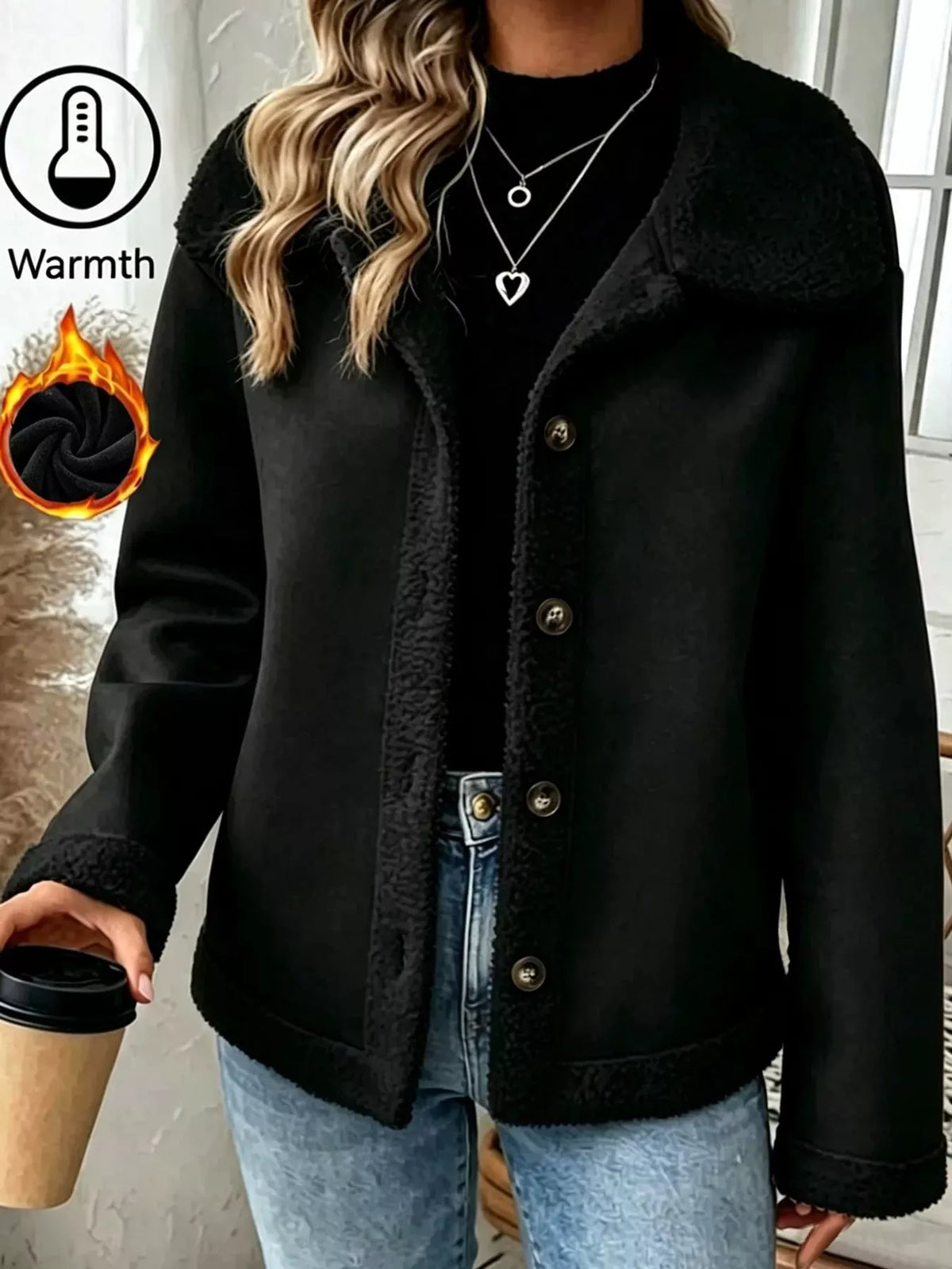 Cashmere-Blend Suede Sherpa Jacket The Nichole Collection