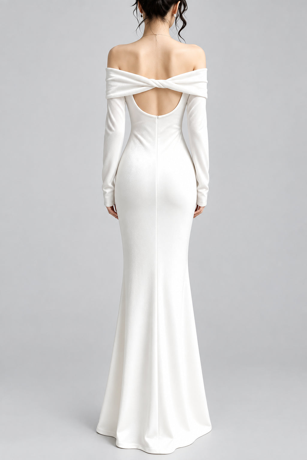 Off-Shoulder Ruched Velvet Mermaid Maxi Dress The Nichole Collection - Official Site