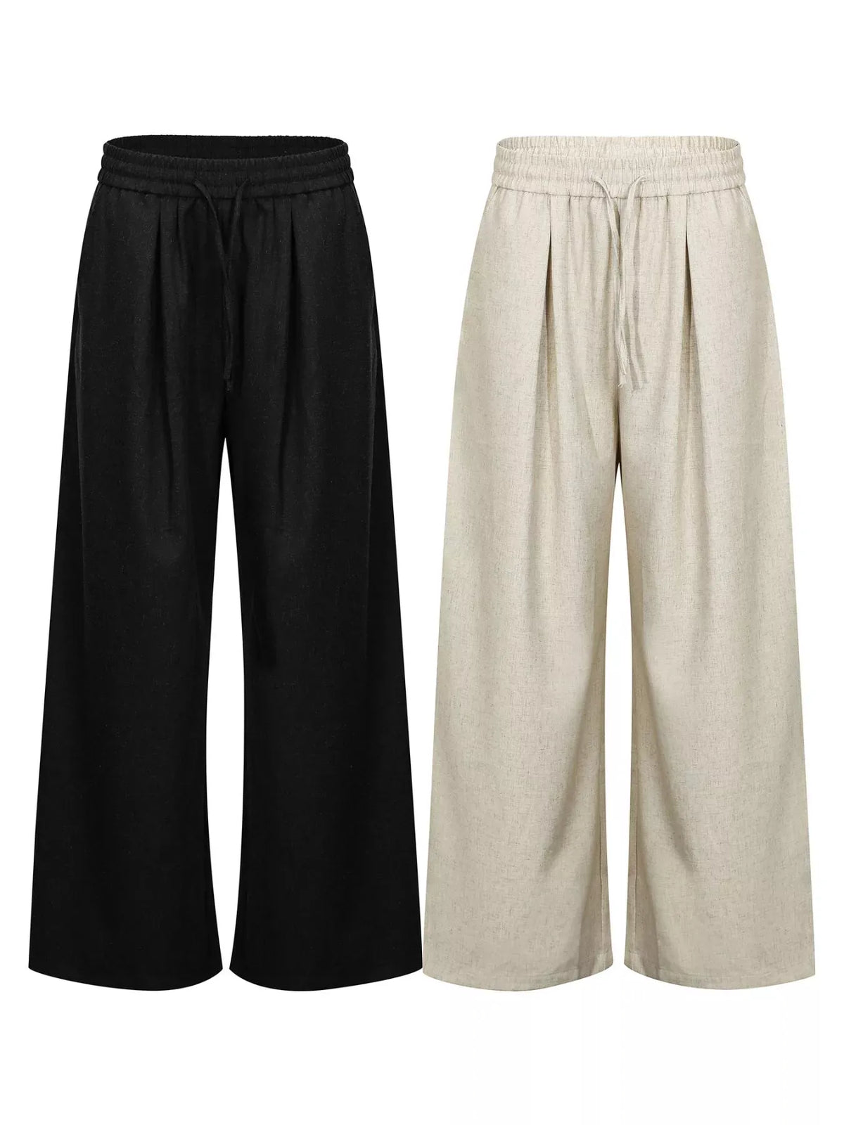 Men's Wide-Leg Drawstring Casual Pants Jonathan M Collection