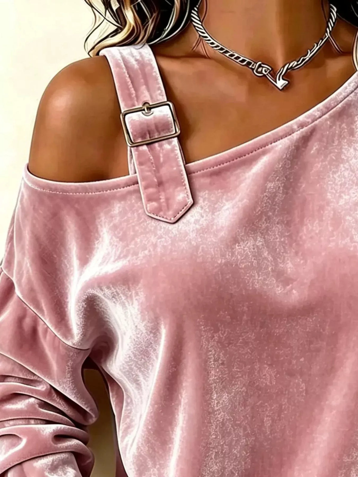 SADDLEBROOK BUCKLE VELVET BLOUSE The Nichole Collection - Official Site