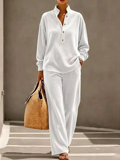 THE RELAXED VELVET WIDE-LEG SET The Nichole Collection - Official Site