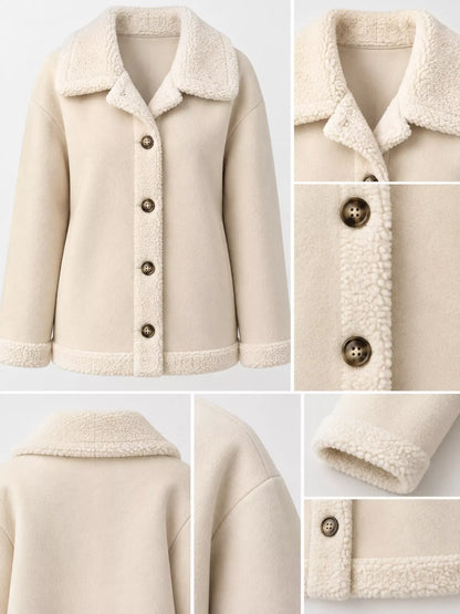 Cashmere-Blend Suede Sherpa Jacket The Nichole Collection