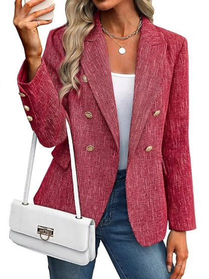 Double-Breasted Lapel-Collar Blazer The Nichole Collection - Official Site