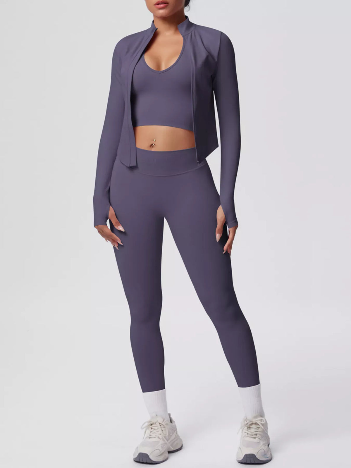 Tank, Zip-Up Jacket and Leggings Active Set The Nichole Collection - Official Site