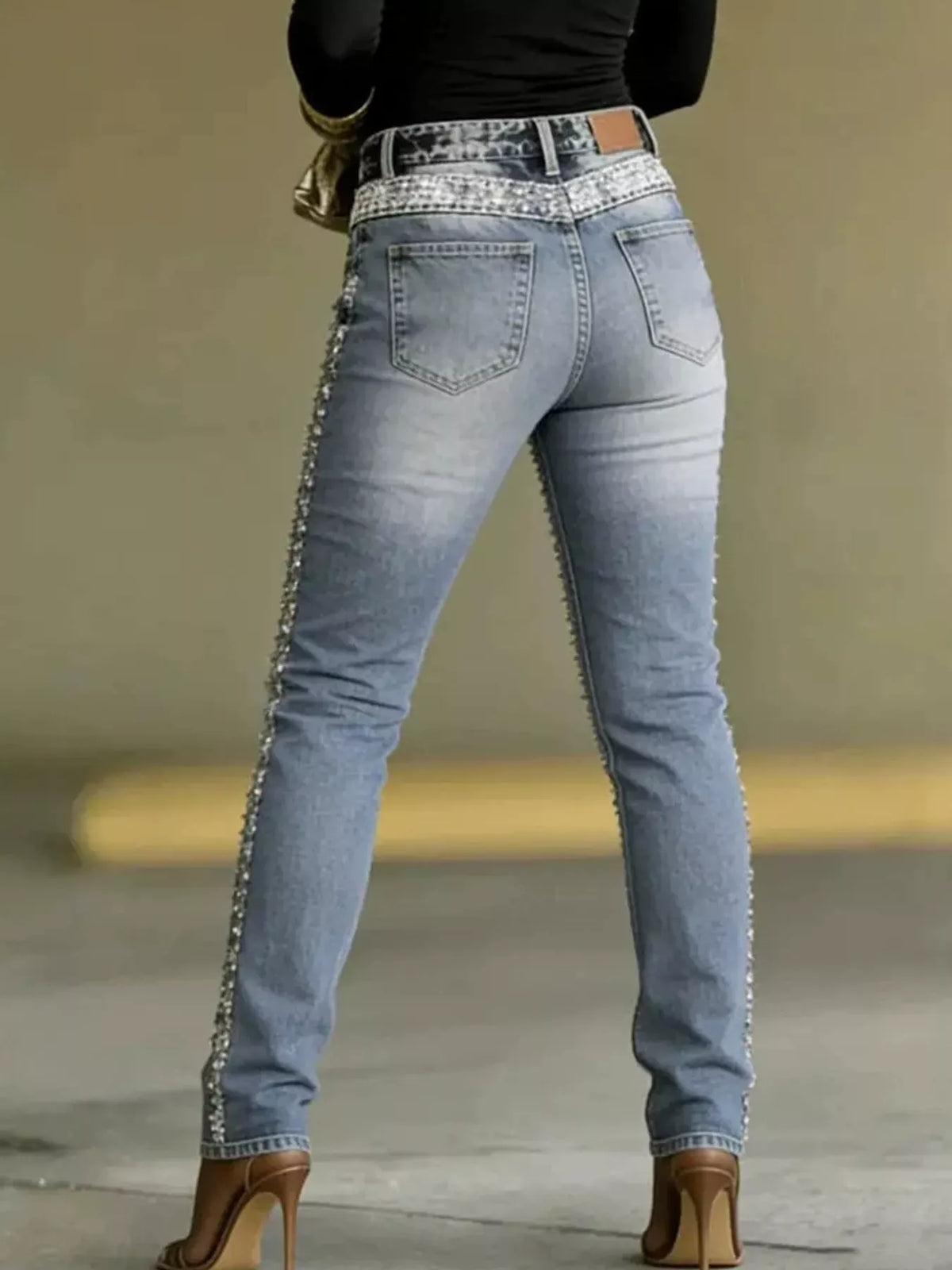 Rhinestone-Embellished Slim-Fit Jeans The Nichole Collection - Official Site