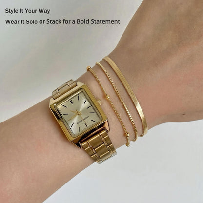 Dainty Gold Stackable Chain Bracelet Set The Nichole Collection