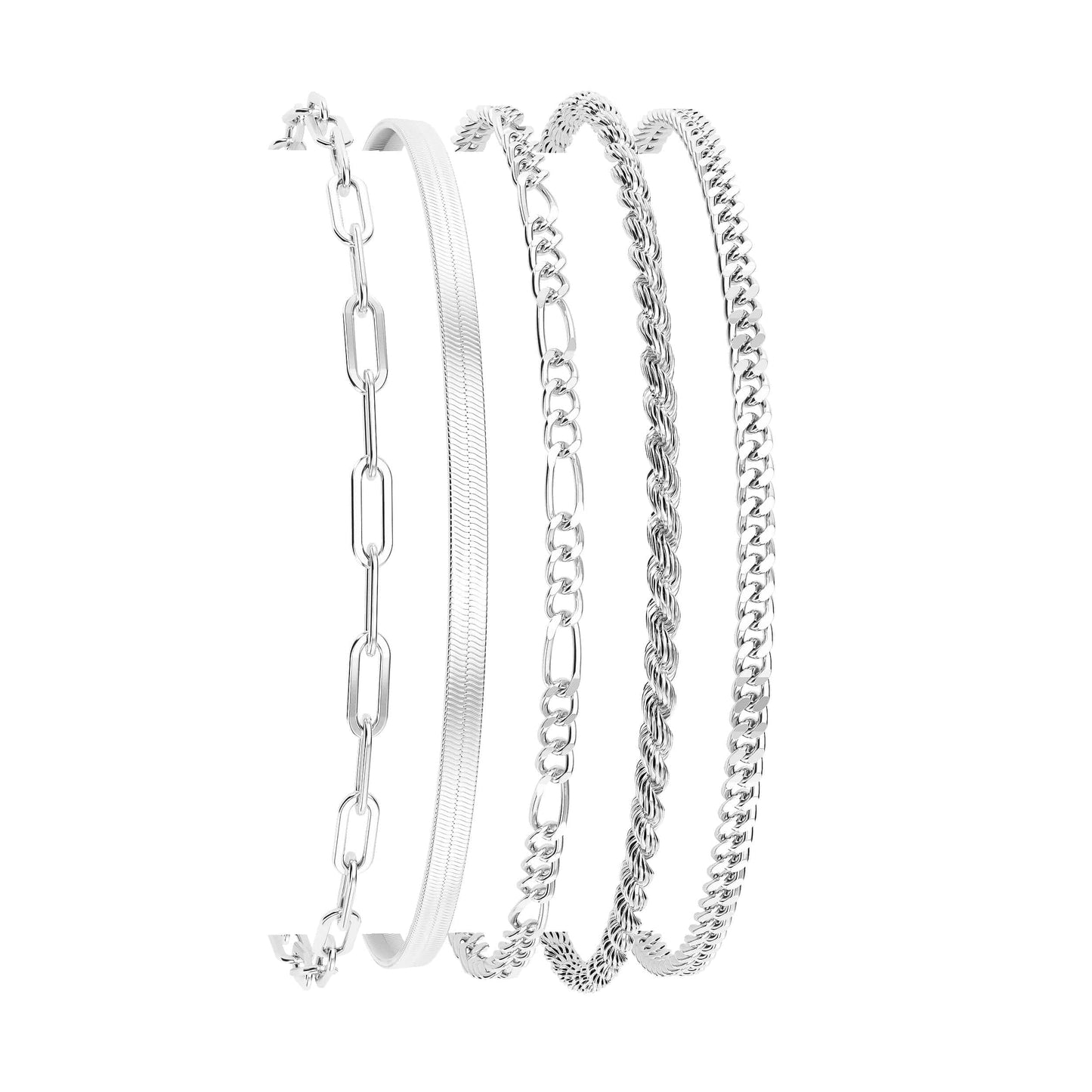 Dainty Gold Stackable Chain Bracelet Set The Nichole Collection