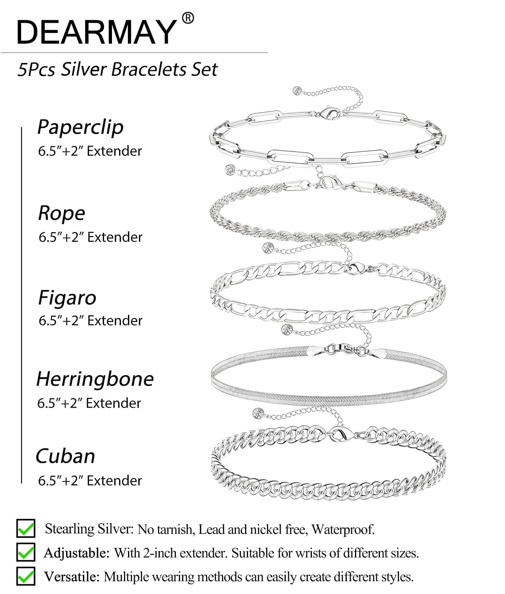 Dainty Gold Stackable Chain Bracelet Set The Nichole Collection