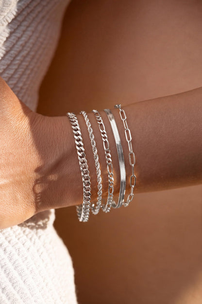 Dainty Gold Stackable Chain Bracelet Set The Nichole Collection