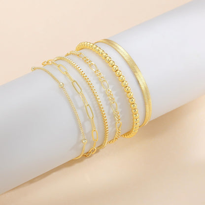 Dainty Gold Stackable Chain Bracelet Set The Nichole Collection