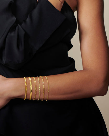 Dainty Gold Stackable Chain Bracelet Set The Nichole Collection