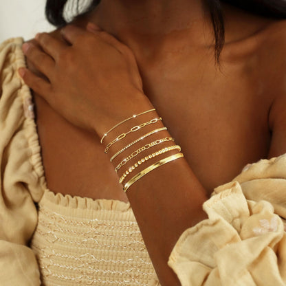 Dainty Gold Stackable Chain Bracelet Set The Nichole Collection