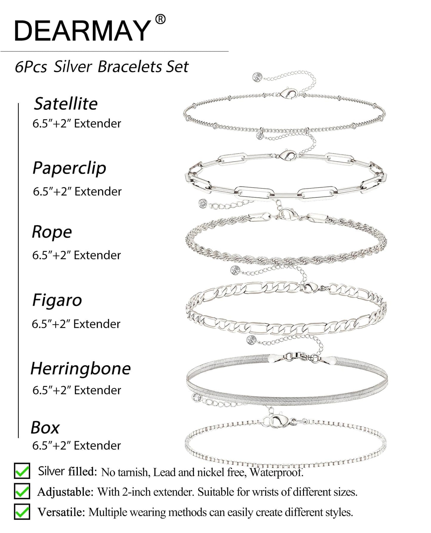 Dainty Gold Stackable Chain Bracelet Set The Nichole Collection