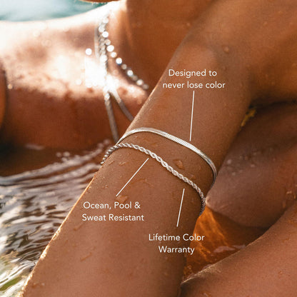 Dainty Gold Stackable Chain Bracelet Set The Nichole Collection