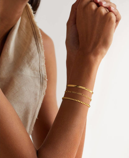 Dainty Gold Stackable Chain Bracelet Set | The Nichole Collection