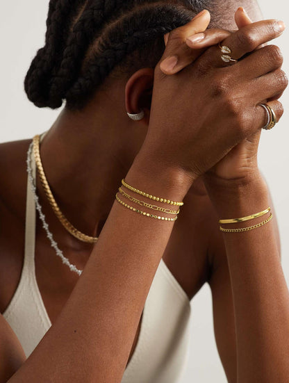 Dainty Gold Stackable Chain Bracelet Set | The Nichole Collection
