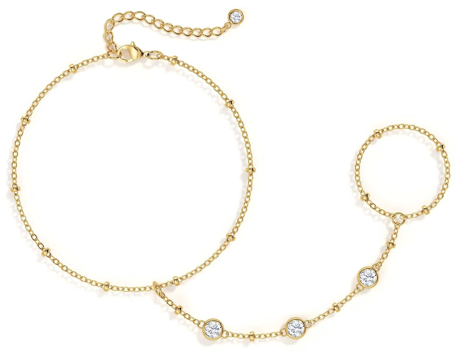 Dainty Gold Stackable Chain Bracelet Set | The Nichole Collection
