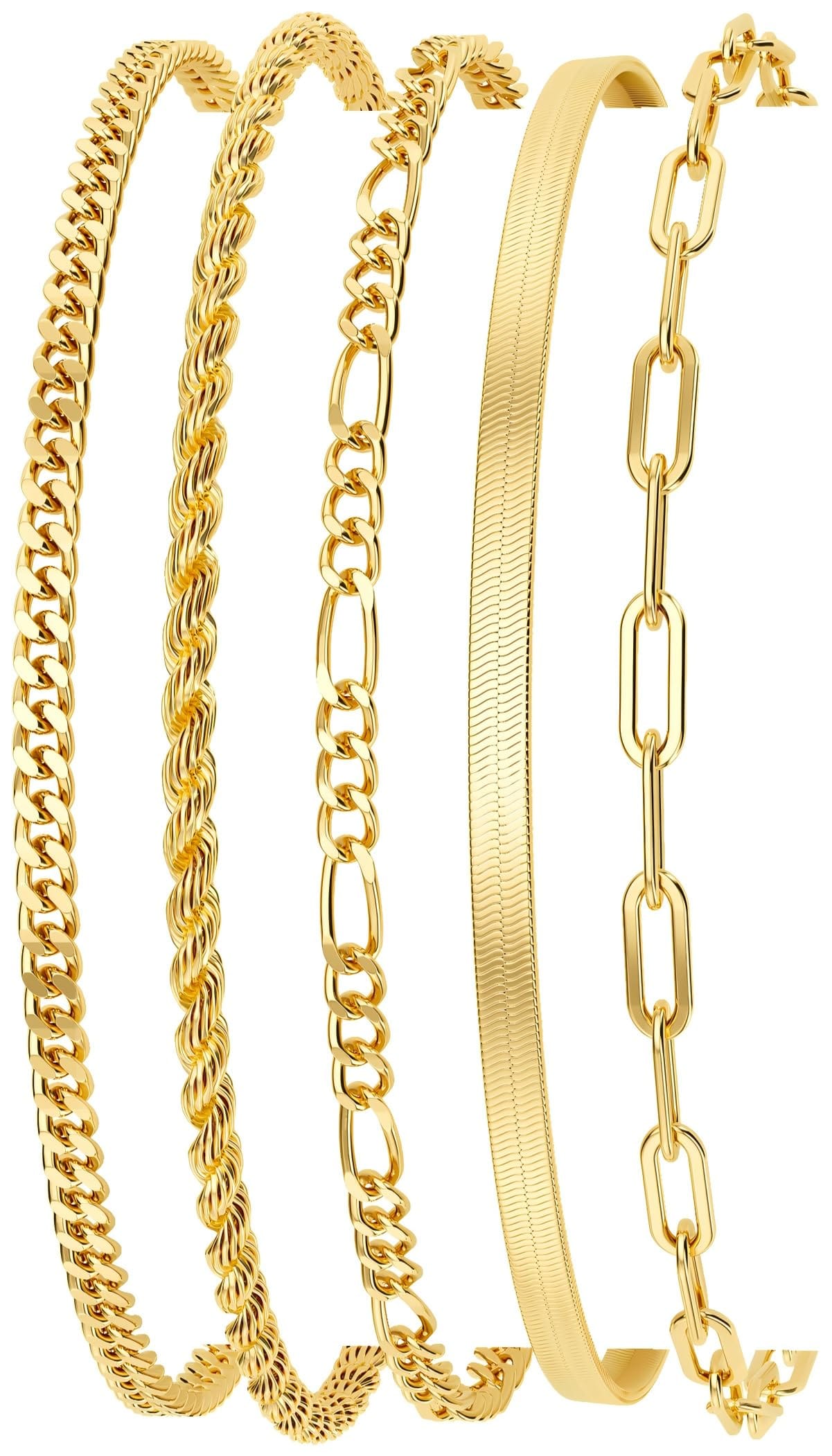 Dainty Gold Stackable Chain Bracelet Set The Nichole Collection