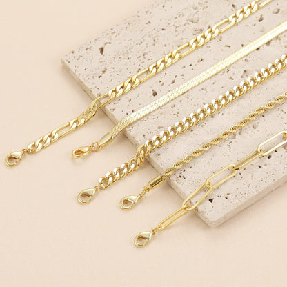 Dainty Gold Stackable Chain Bracelet Set The Nichole Collection