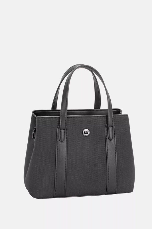 David Jones Canvas Handbag with Leather Trim BLACK / One Size The Nichole Collection