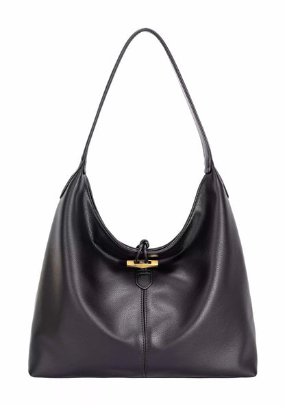 David Jones Classic Leather Shoulder Bag BLACK / One Size The Nichole Collection
