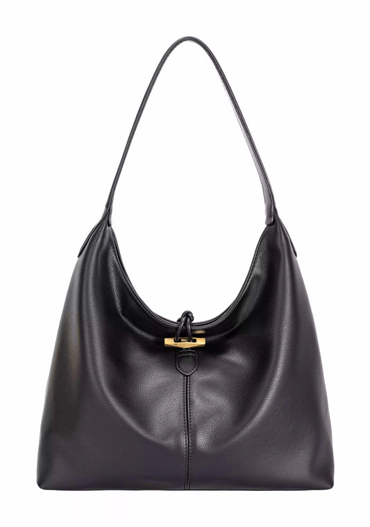 David Jones Classic Leather Shoulder Bag BLACK / One Size The Nichole Collection
