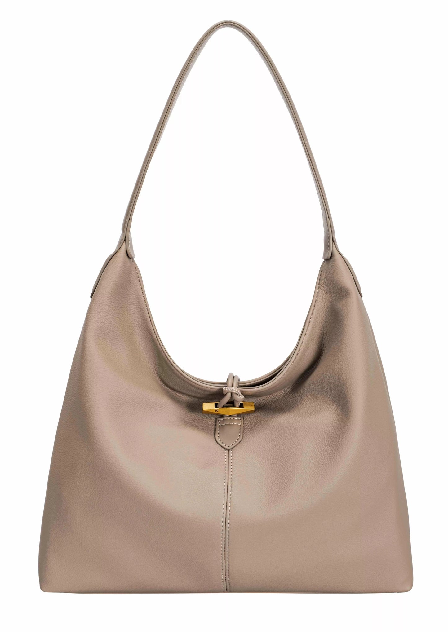 David Jones Classic Leather Shoulder Bag WARM TAUPE / One Size The Nichole Collection