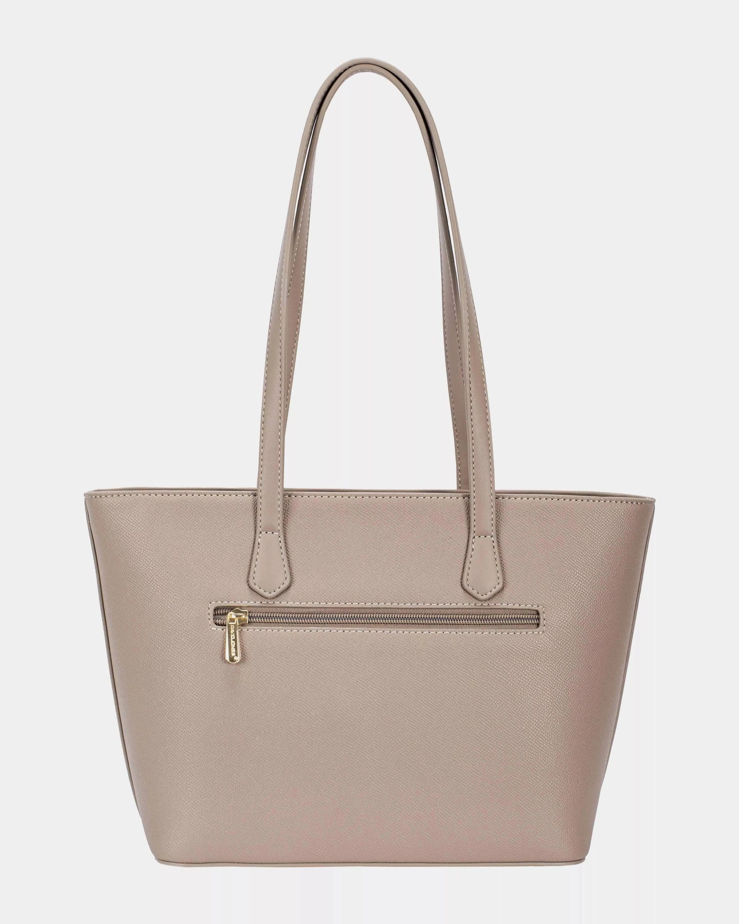David Jones Leather Tote Bag with Gold Hardware The Nichole Collection