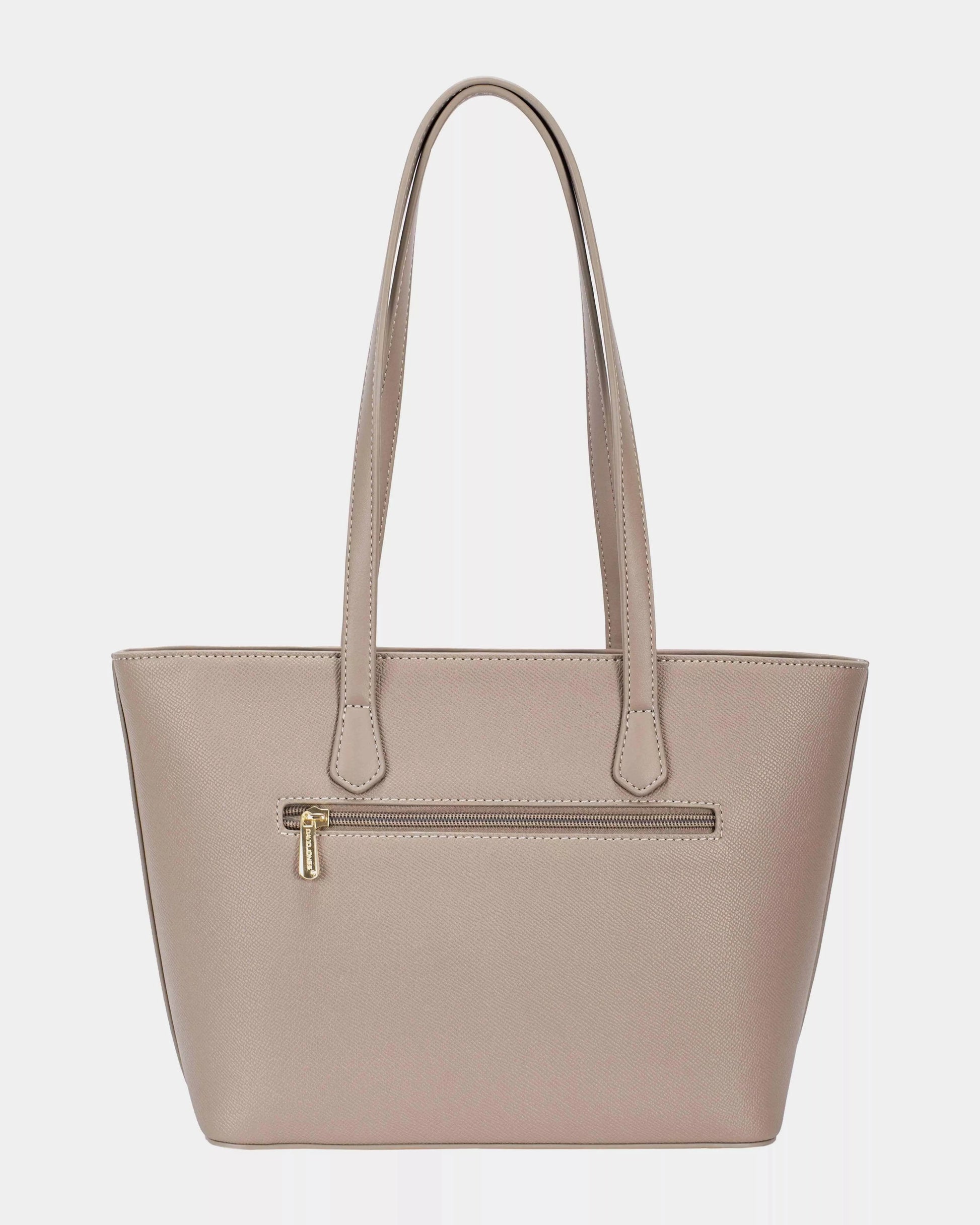 David Jones Leather Tote Bag with Gold Hardware The Nichole Collection