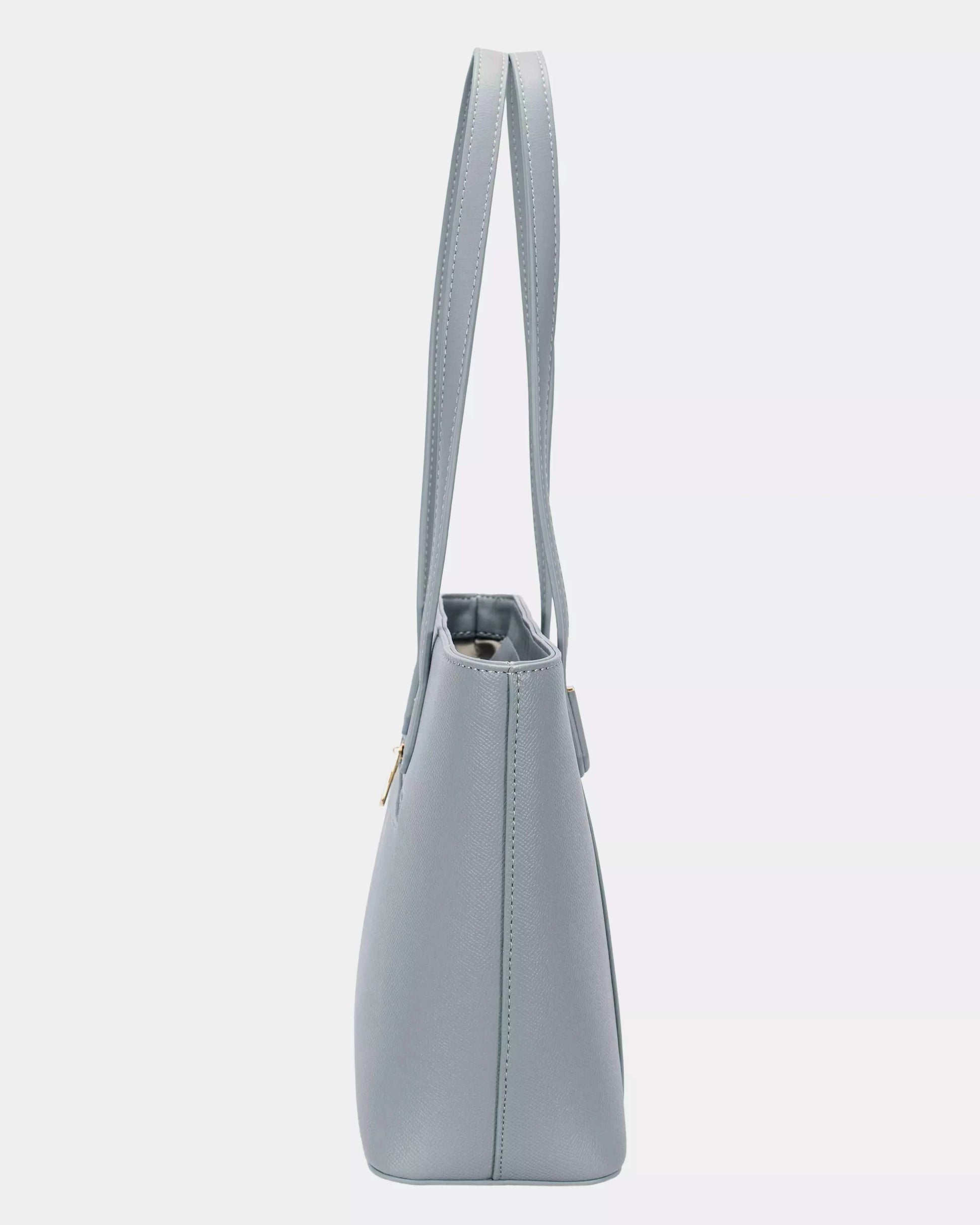 David Jones Leather Tote Bag with Gold Hardware The Nichole Collection