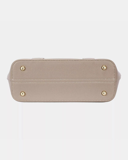 David Jones Leather Tote Bag with Gold Hardware The Nichole Collection