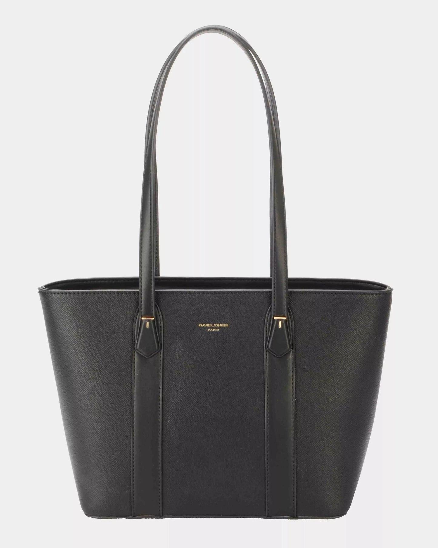David Jones Leather Tote Bag with Gold Hardware BLACK / One Size The Nichole Collection