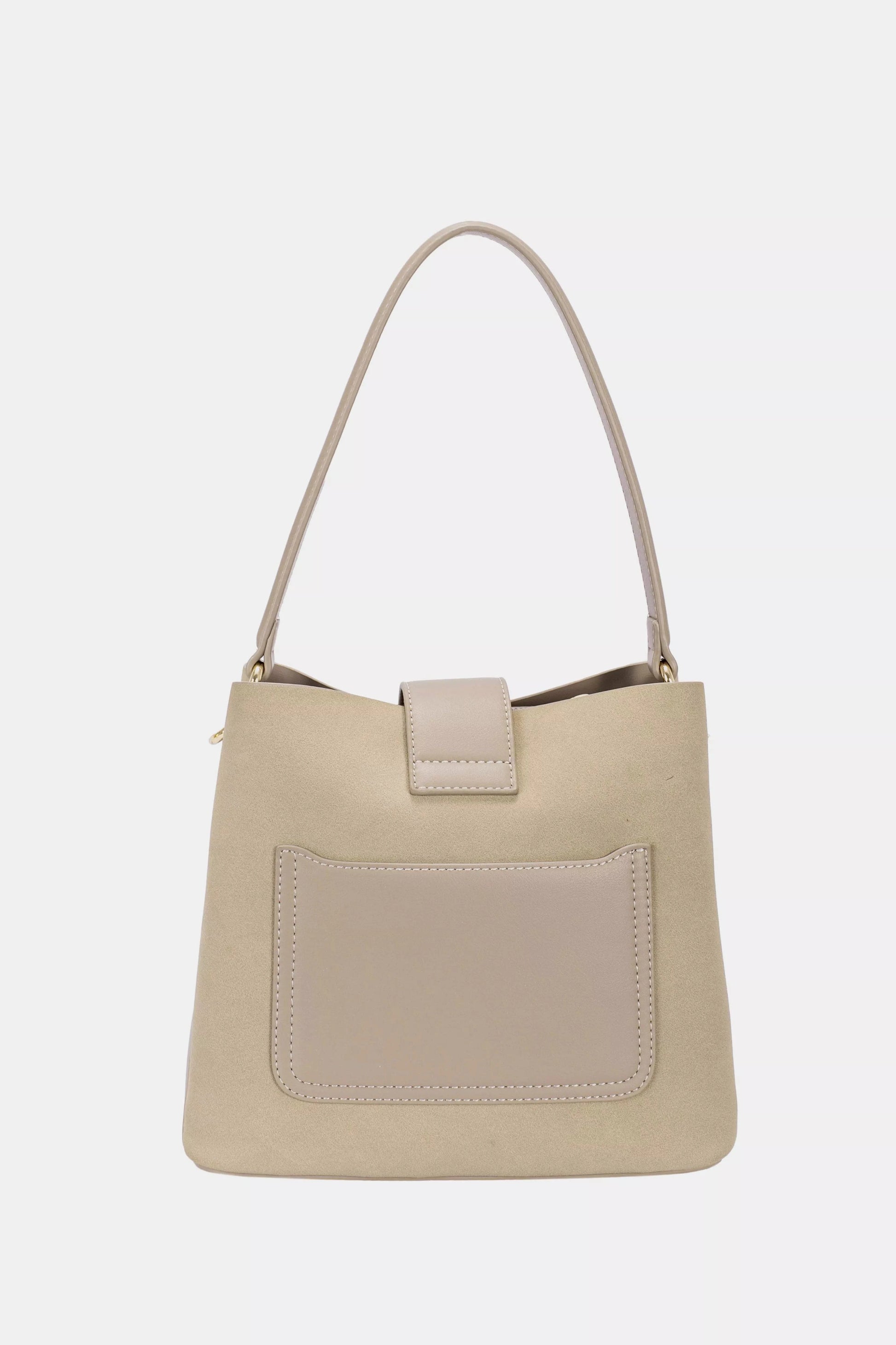 David Jones Leather Trim Shoulder Bag WARM TAUPE / One Size The Nichole Collection