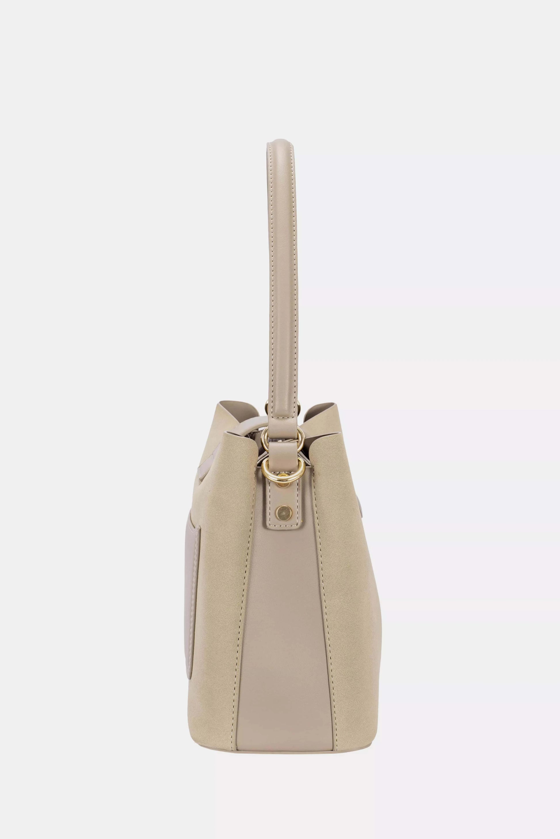 David Jones Leather Trim Shoulder Bag WARM TAUPE / One Size The Nichole Collection