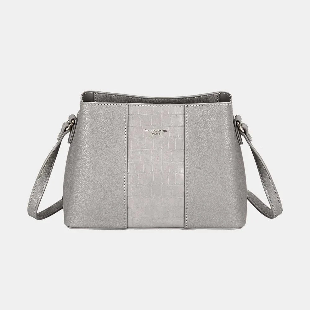David Jones PU Leather Crossbody Bag Grey / One Size The Nichole Collection