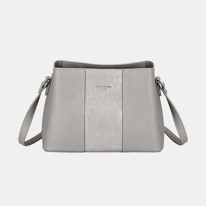 David Jones PU Leather Crossbody Bag Grey / One Size The Nichole Collection