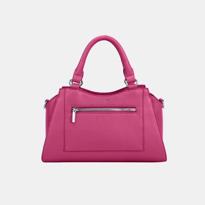 David Jones PU Leather Handbag Handbags Rose Red / One Size The Nichole Collection